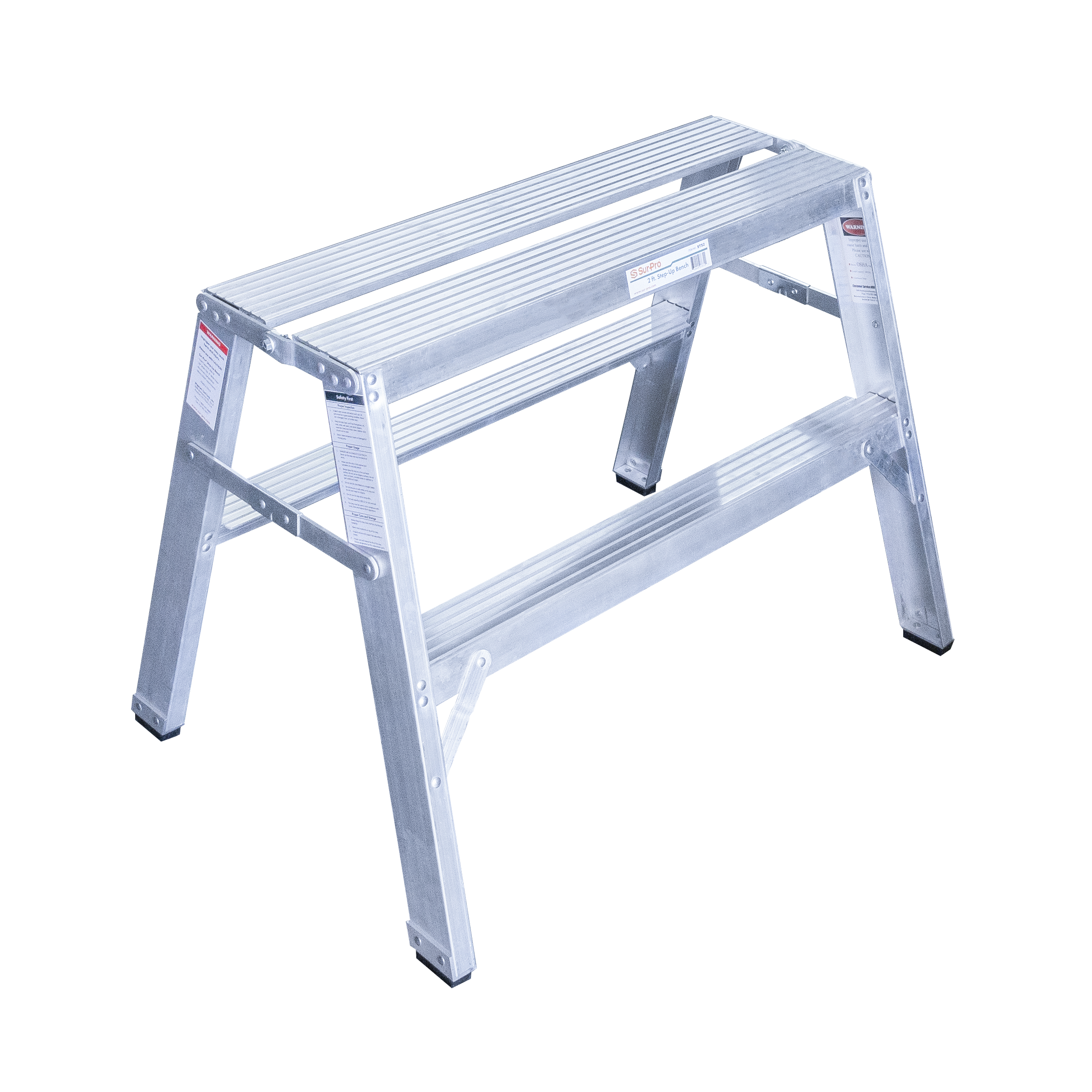 2' Aluminum Step-Up Bench with 10